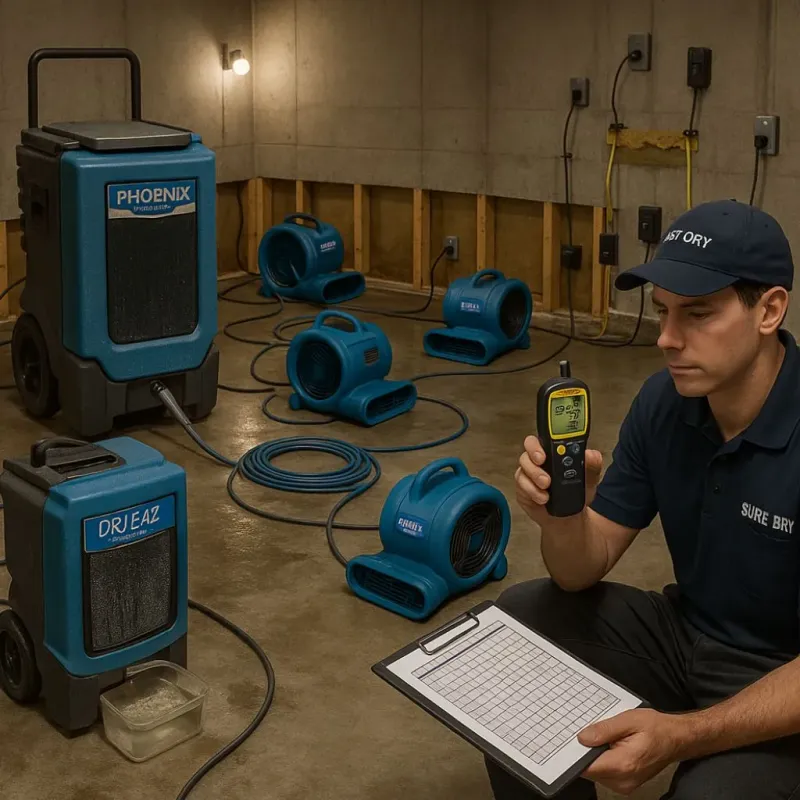 Structural Drying and Dehumidification process in Monroe County, IL